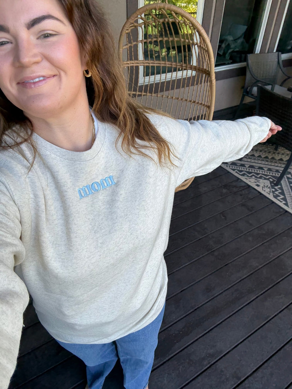 MOM / MAMA / DAD  – Embroidered Elevated Fleece | Pink or Blue Thread