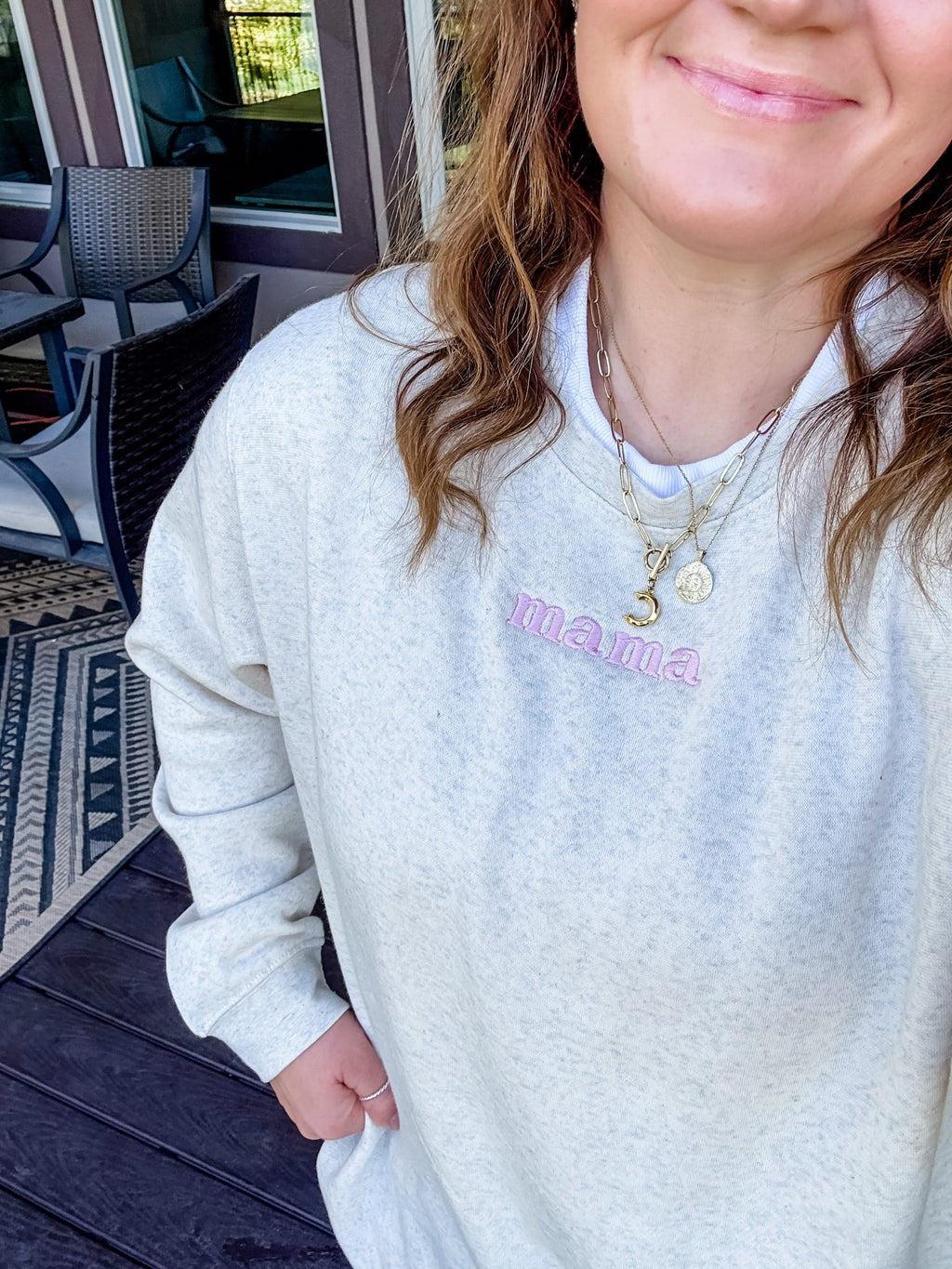 MOM / MAMA / DAD  – Embroidered Elevated Fleece | Pink or Blue Thread