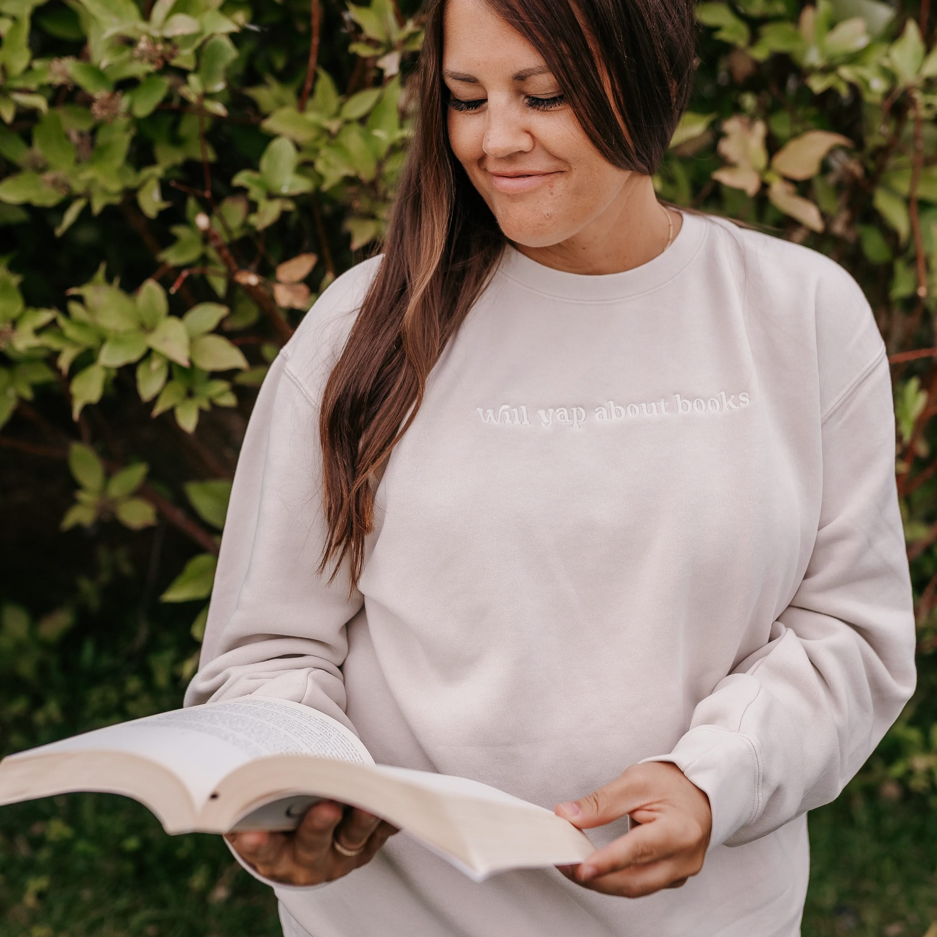 Will Yap About Books - Embroidered Pigment Crewneck