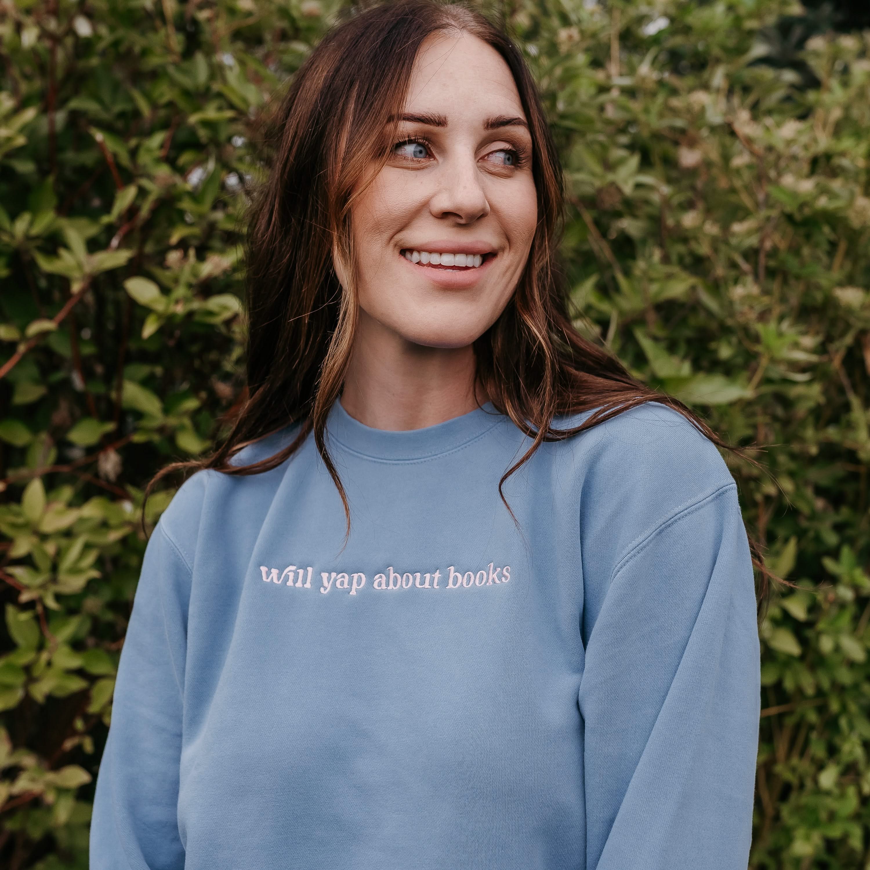 Will Yap About Books - Embroidered Pigment Crewneck